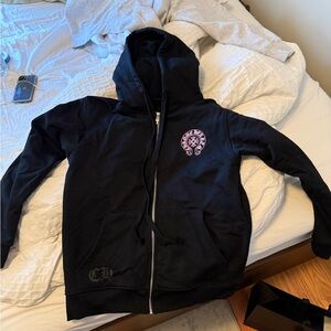 Chrome Hearts Black Zip Up Sweater Chengdu